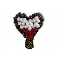 Вінок похоронний Хризантеми 100х75см червоно-білий ТМ Memori