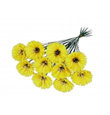 Гілка Волошка h-40см г-1 р-8см жовтий шовк (10шт/уп) ТМ MEMORI