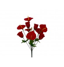Букет штучних квітів шовк Троянди-Кали h-50см г-10 р-7,5-10см червоний ТМ MEMORI