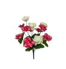 Букет штучних квітів шовк Троянди h-47см г-12 р-10см шампань-рожевий ТМ MEMORI