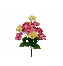 Букет штучних квітів шовк Троянди h-47см г-12 р-10см мікс кольорів ТМ MEMORI